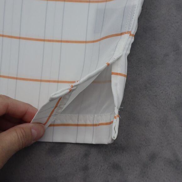 Rocawear Shirt Mens L White Orange Striped Large Spellout Short Sleeve Button Up - Picture 13 of 16